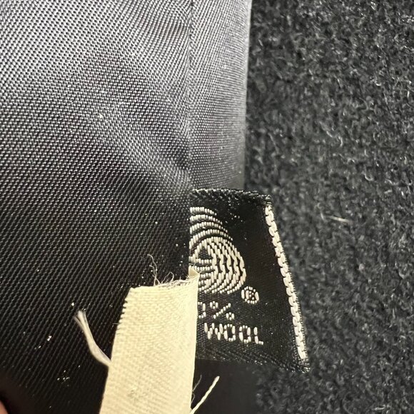 Vintage Womens Medium Long Winter Coat Reclaimed Laine Wool Real Fox Fur Collar - Picture 9 of 11